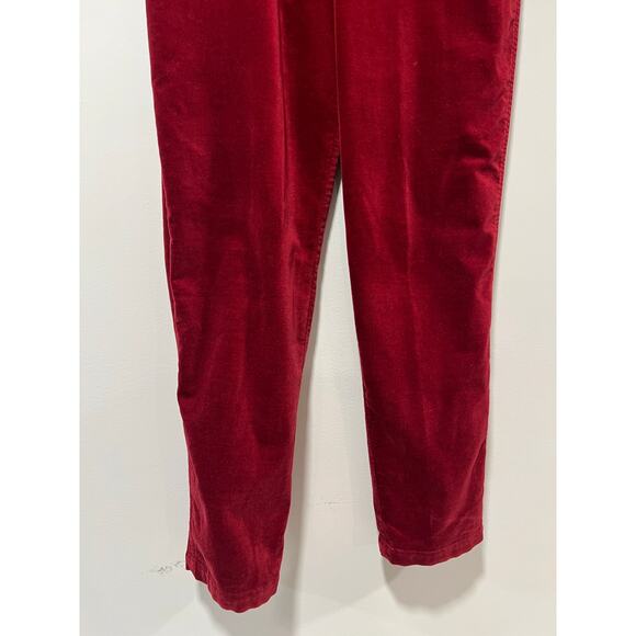 Sigrid Olsen Merlot Red Cotton Velour Jeans w Stretch Straight Fit Size 6 JL - Picture 3 of 8
